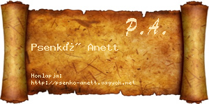 Psenkó Anett névjegykártya